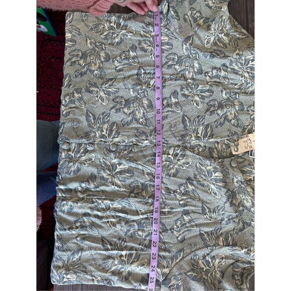 NWT NEW Vintage Sheri Martin Jade Green Leaf Button Front Tunic Blouse Size 24W - Picture 9 of 10